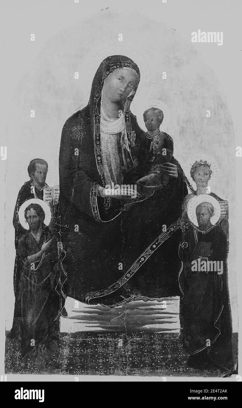 Meister der Bracciolini-Kapelle - Jungfrau und Kind mit den Heiligen Johannes dem Täufer, Jakobus, Petrus und der Märtyrerin (Katharina^) - 03.563 Stockfoto