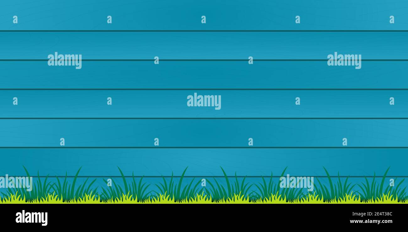 Vektor-Illustration von Gras und blauen Holz Textur Hintergründe Stock Vektor