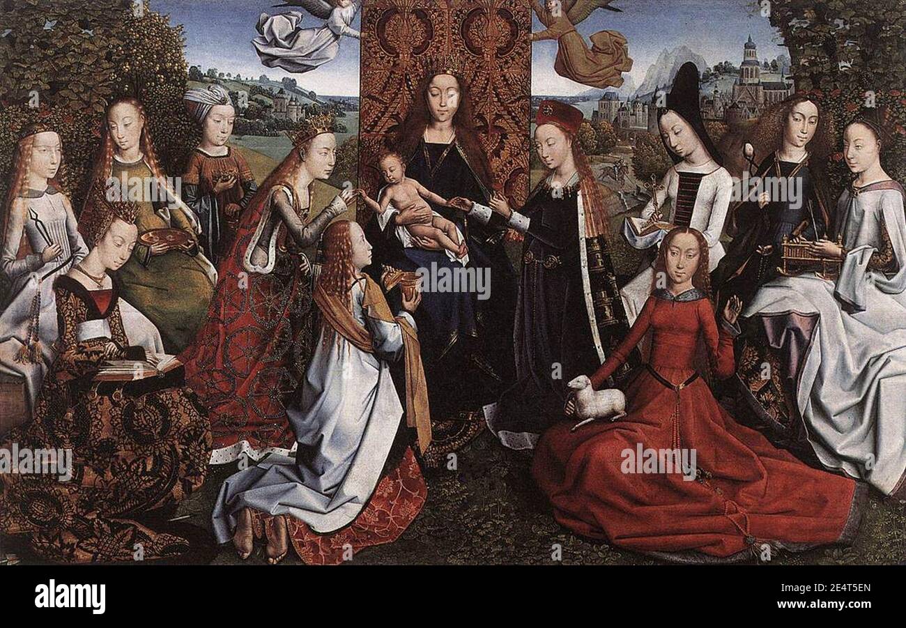 Meister der Heiligen Lucy Legende - Jungfrau umgeben von Weibliche Heilige Stockfoto