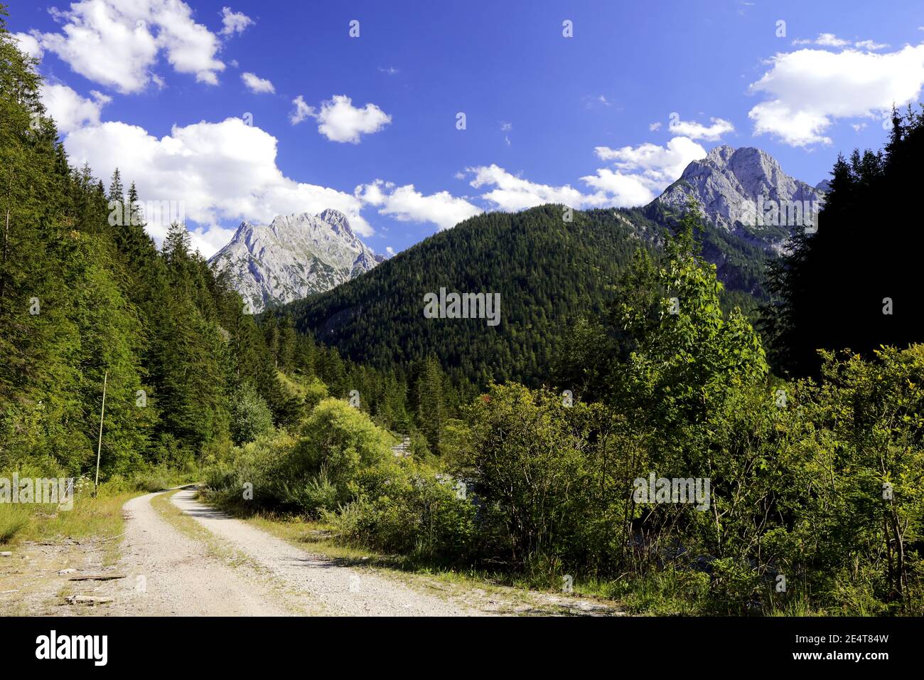 Naturpark Karwendel, Karwendelgebirge, Alpenpark, Forststraße, Rißtal