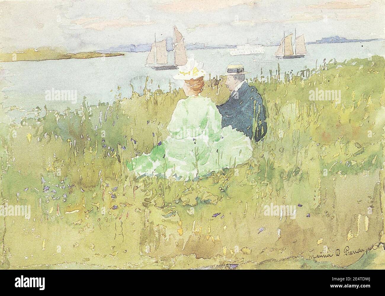 Maurice Prendergast (1858-1924) - Besichtigung der Schiffe (1896). Stockfoto