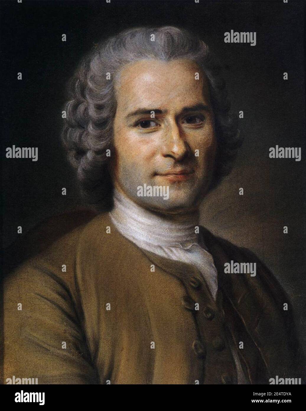 Maurice Quentin de La Tour - Porträt von Jean-Jacques Rousseau Stockfoto