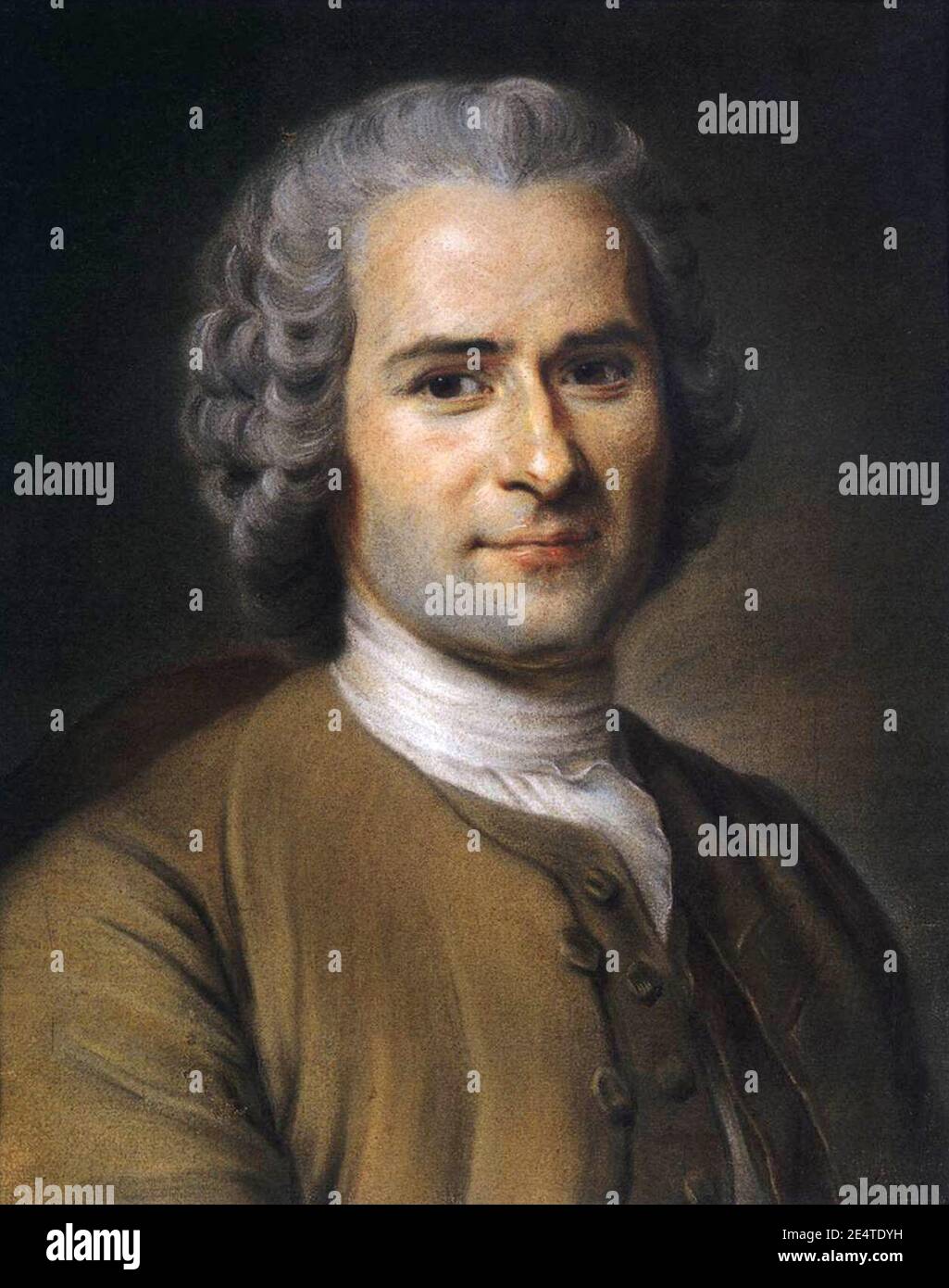 Maurice Quentin de La Tour - Porträt von Jean-Jacques Rousseau - angepasst. Stockfoto