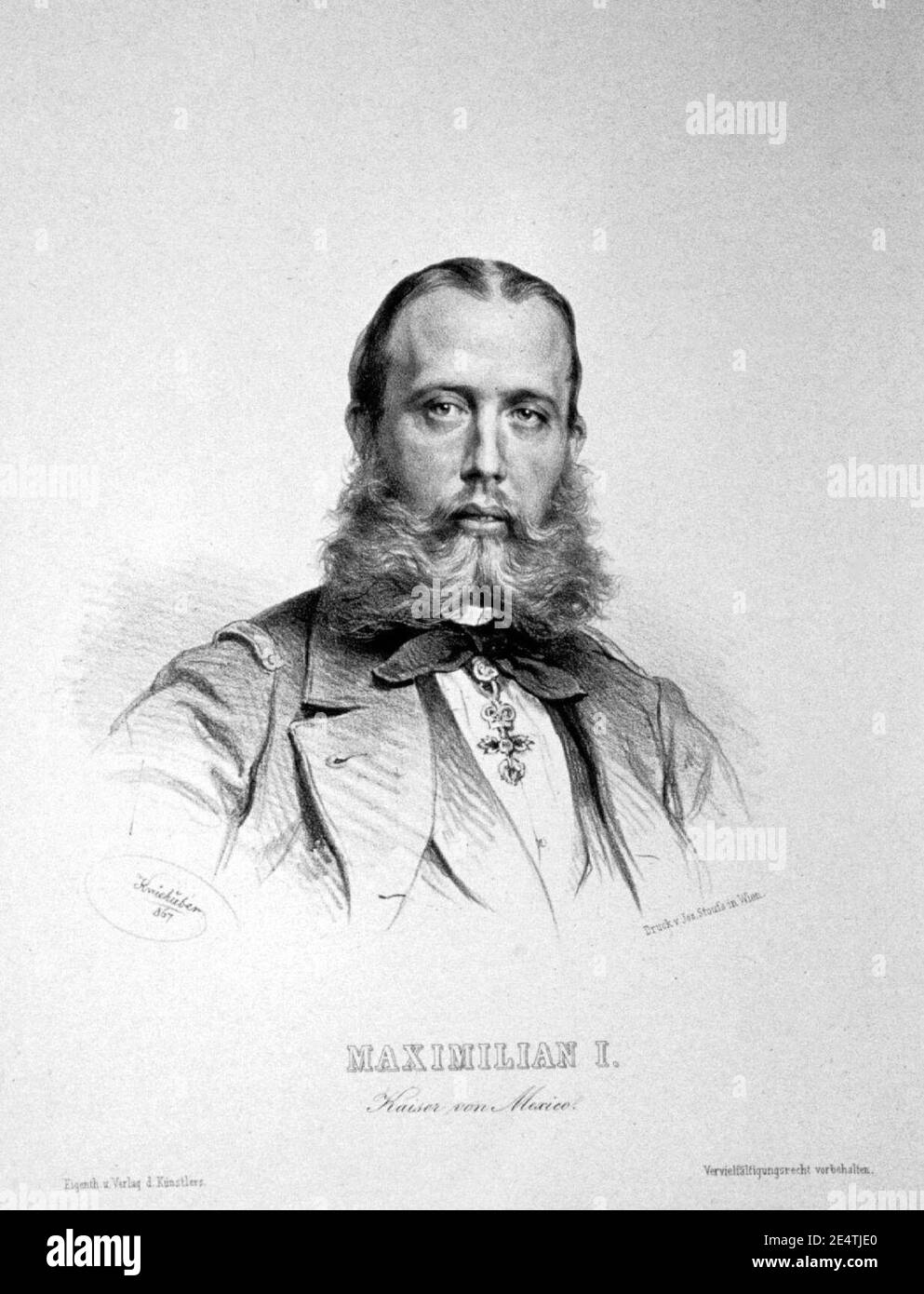 Maximilian I. von Mexiko Litho. Stockfoto