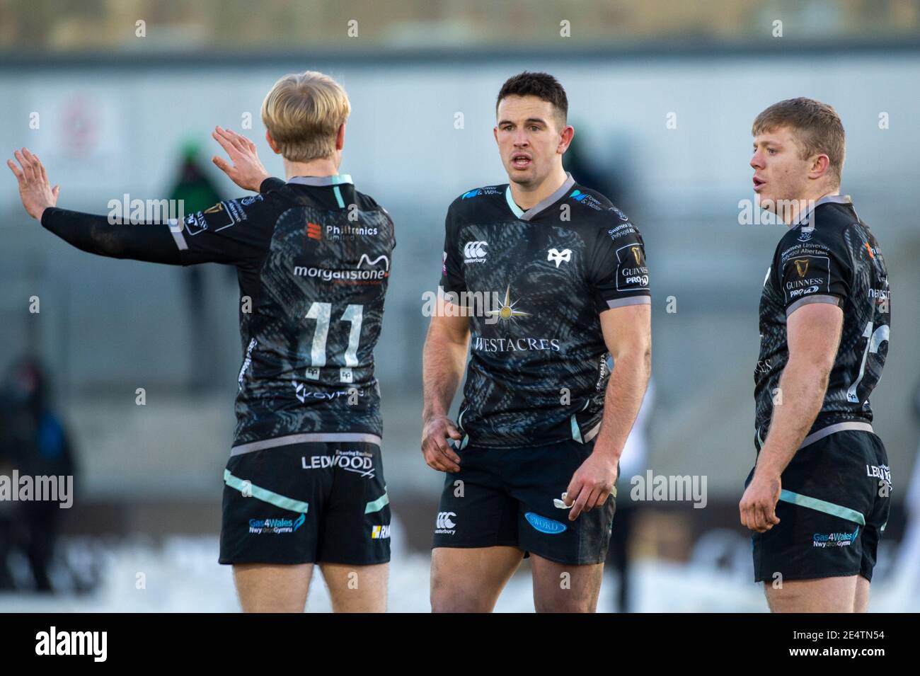 Während des Guinness PRO14 Runde 9 Spiel zwischen Connacht Rugby und Ospreys auf dem Sportplatz in Galway, Irland am 24. Januar 2021 (Foto von Andrew SURMA/SIPA USA) Quelle: SIPA USA/Alamy Live News Stockfoto