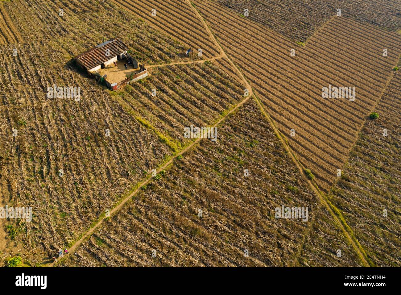 Luftbilder in Cantel, Guatemala, Mittelamerika. Stockfoto