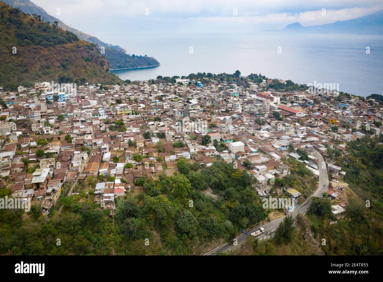 Wunderschöne Landschaft am Atitlán-See, Guatemala, Mittelamerika. Stockfoto
