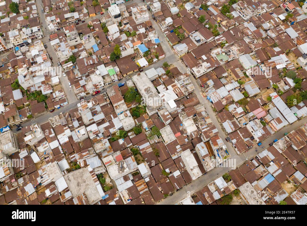 Luftaufnahme von San Pablo la Laguna, Guatemala, Mittelamerika. Stockfoto