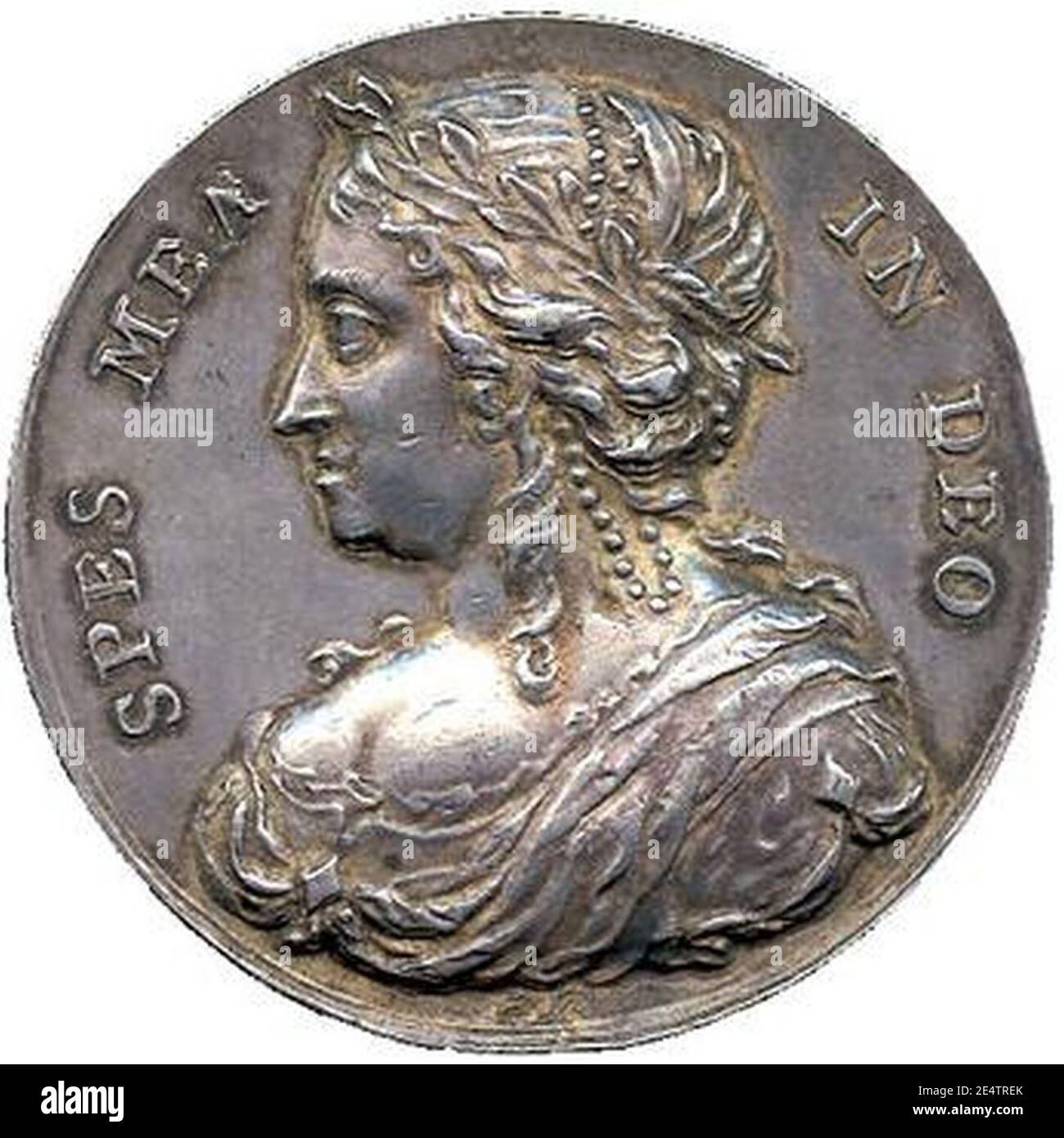 Medaille der Königin Sophie Amalie von Dänemark und Norwegen. Stockfoto