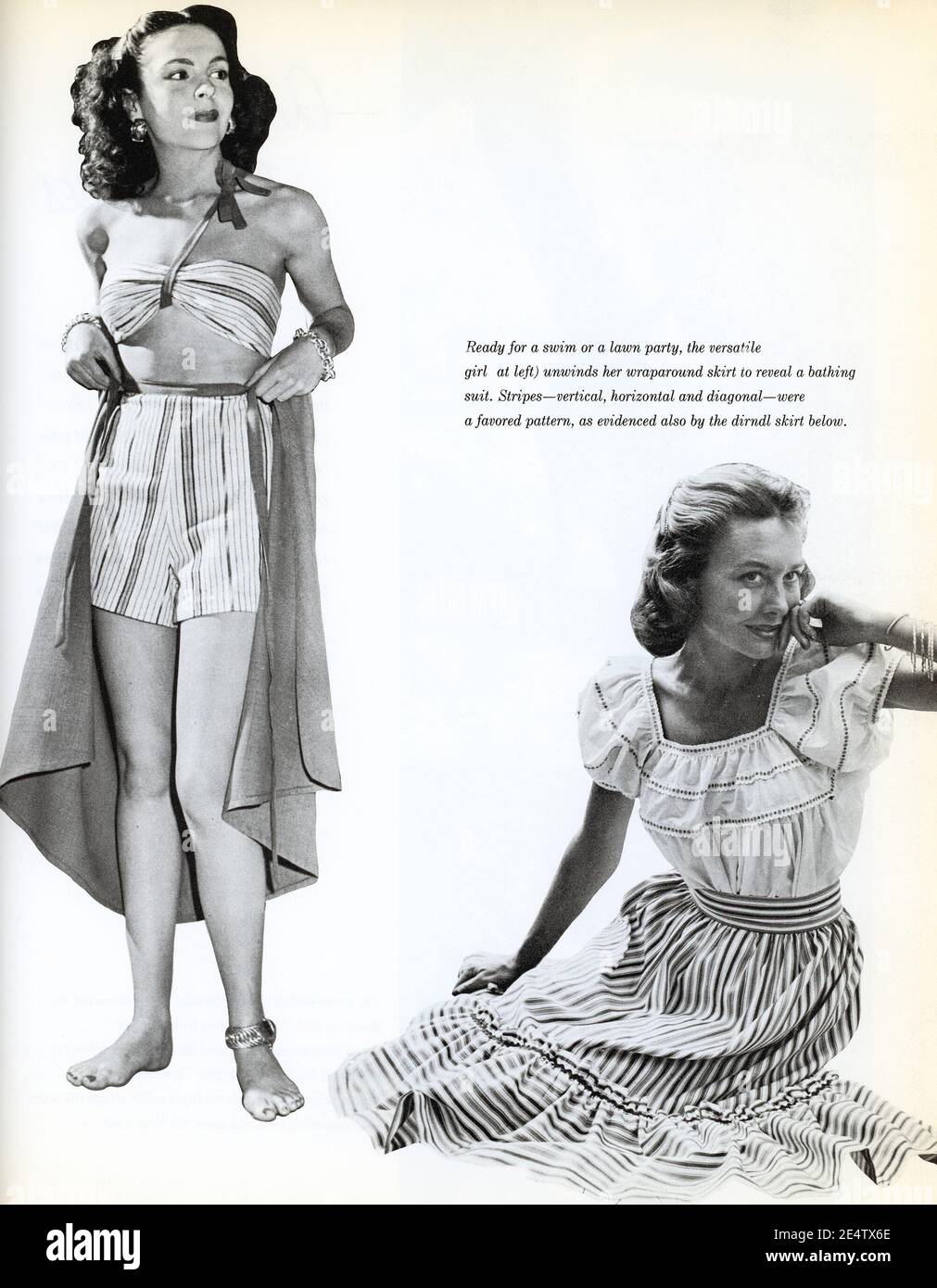 Frauenzeitschriften zeigten neue Designs während und nach dem Zweiten Weltkrieg, USA (1940er Jahre 'Life' Magazin Zusammenstellung) Stockfoto