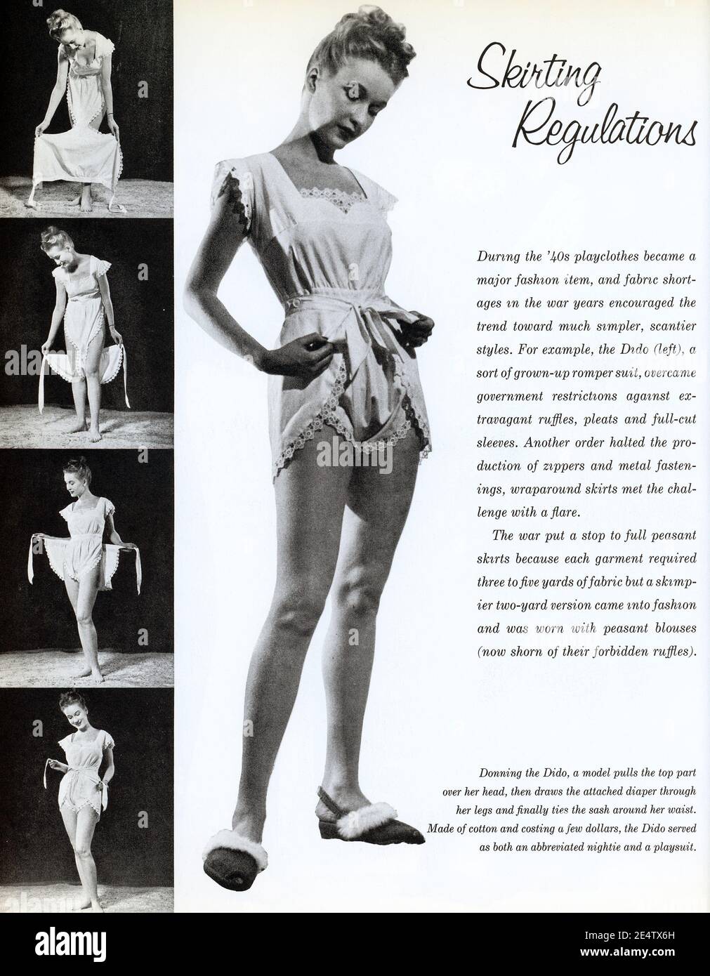 Frauenzeitschriften zeigten neue Designs während und nach dem Zweiten Weltkrieg, USA (1940er Jahre 'Life' Magazin Zusammenstellung) Stockfoto