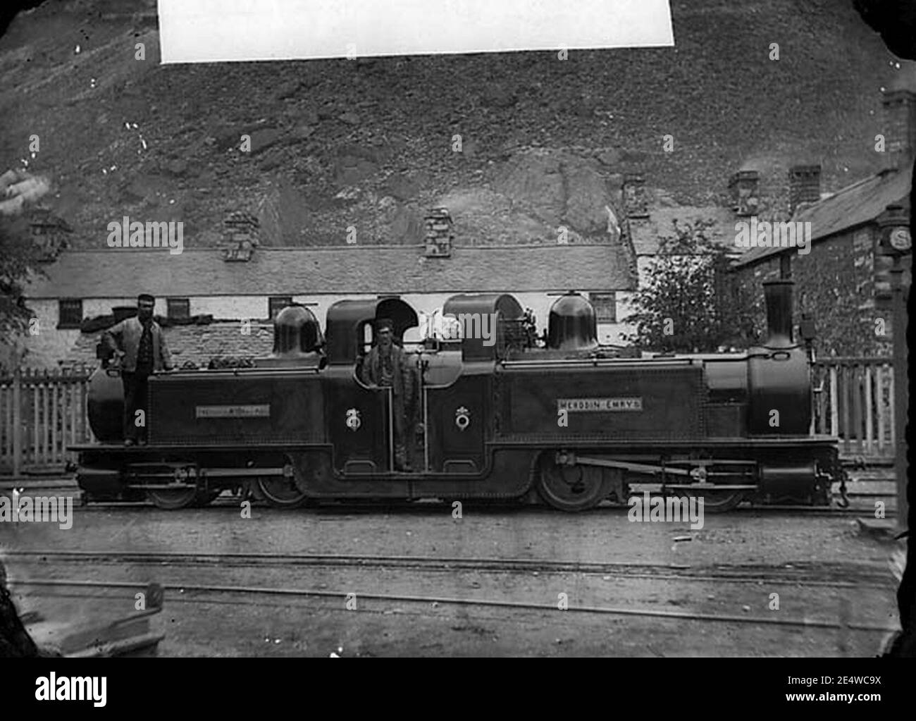 Merddin Emrys Lokomotive, Ffestiniog Eisenbahn Stockfoto