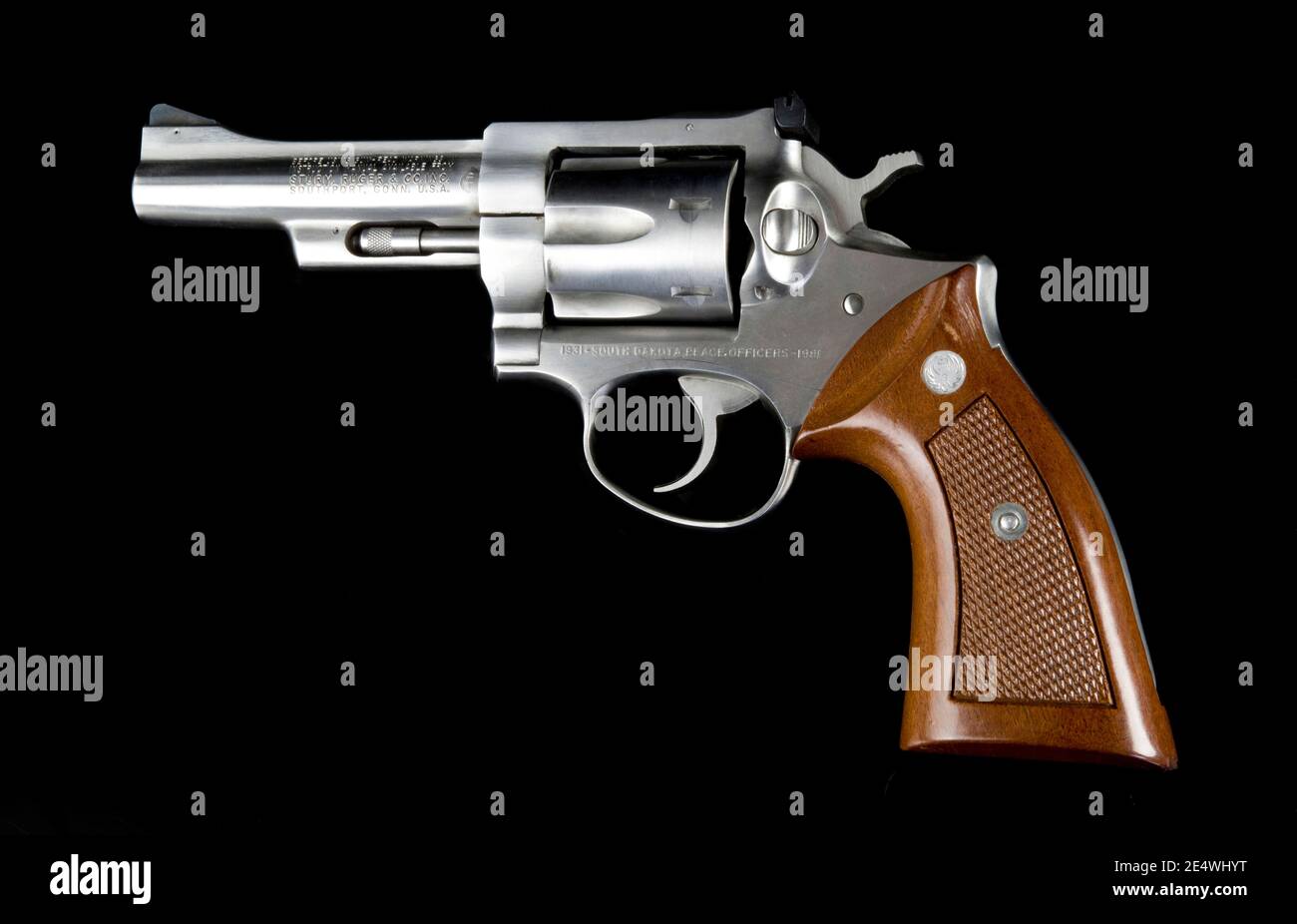 Dallas, Texas - Jan. 2021 Ruger 357 Magnum Revolver sechs Shooter von einem Friedensoffizier im Besitz. Stockfoto