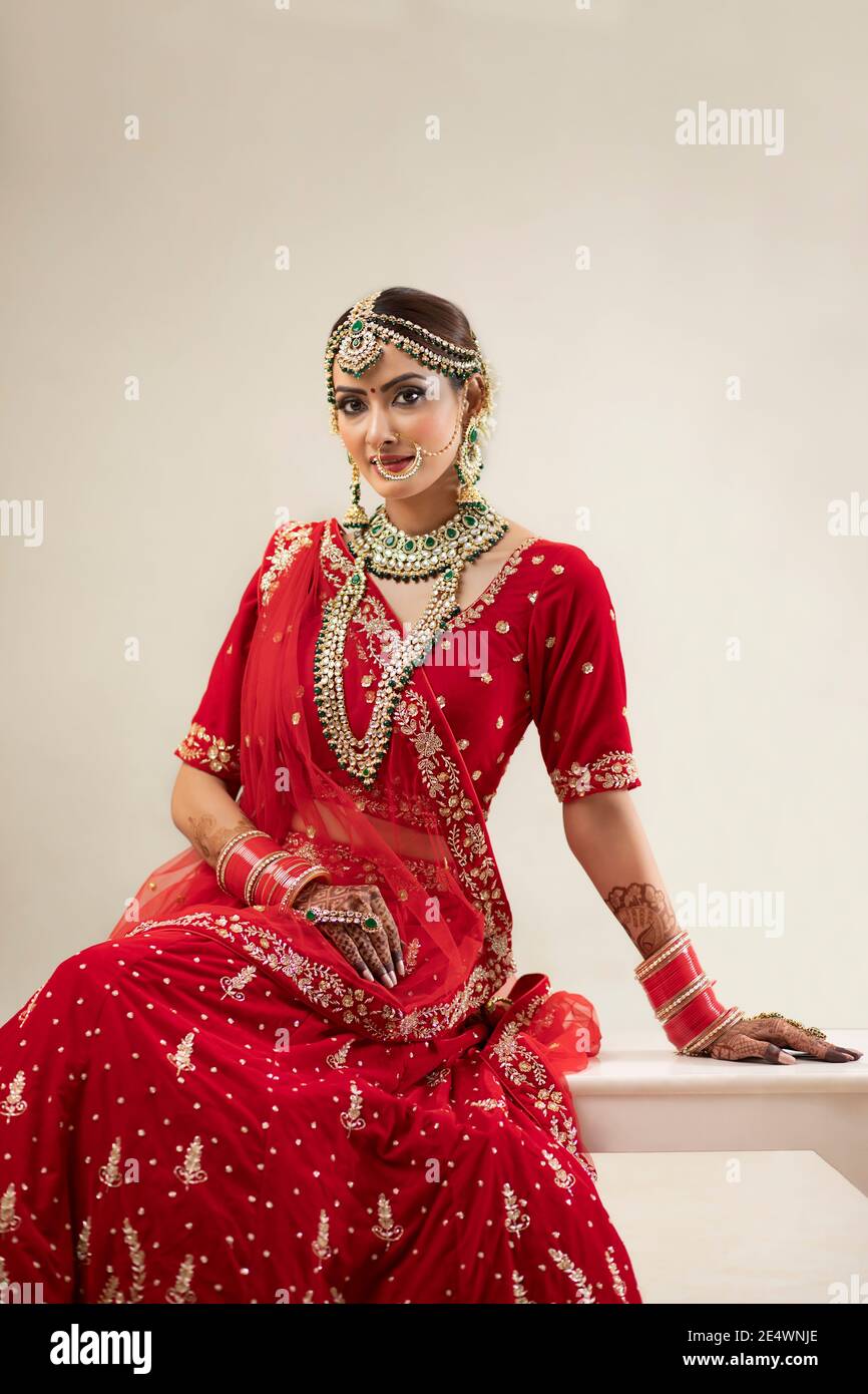 Porträt einer indischen Braut Stockfoto