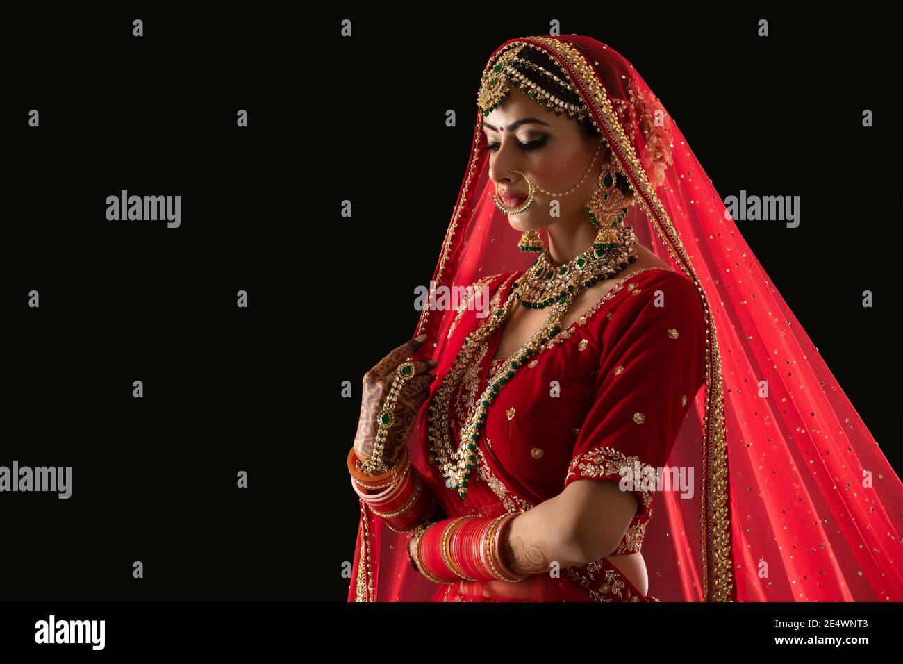 Porträt einer indischen Braut Stockfoto