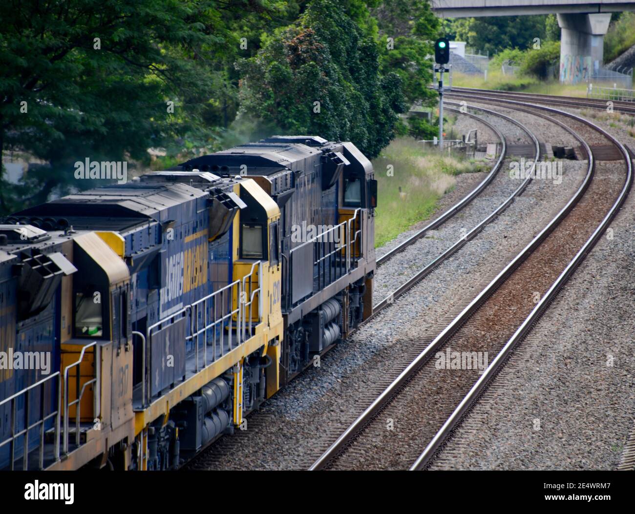 Black Coal wird mit der Bahn nach Port of Newcastle verschifft Für Export - Hunter Valley Australien Stockfoto
