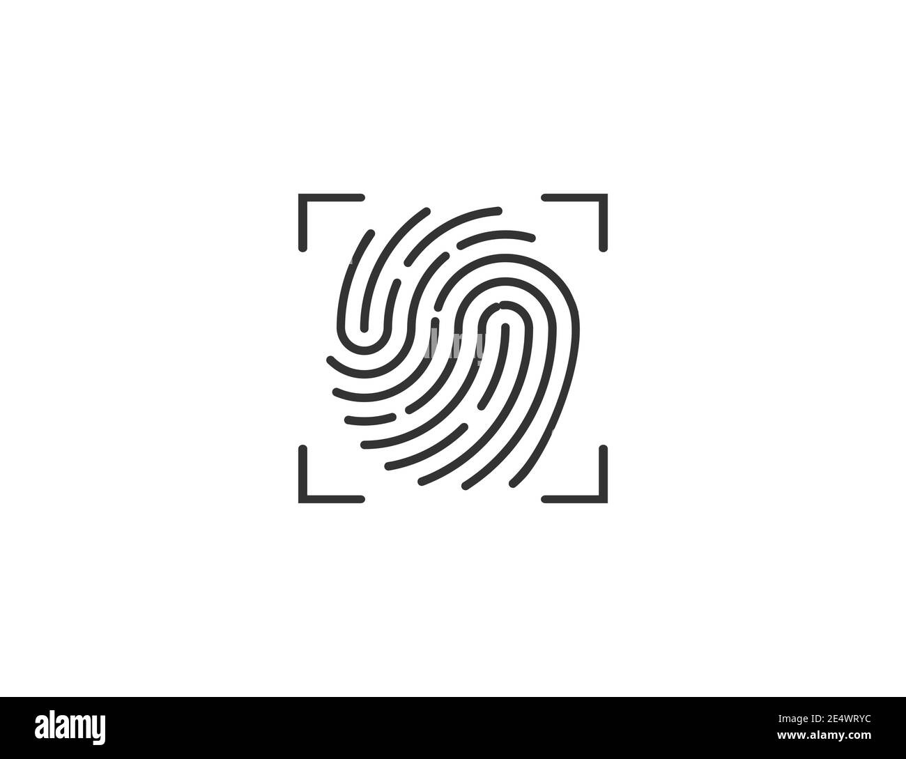 Biometrische Daten, Fingerabdruck, Scan-Symbol. Vektor-Illustration, flaches Design. Stock Vektor