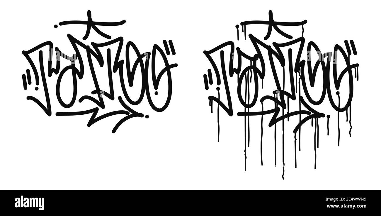 Wort Tattoo Abstrakt Hip Hop Hand Geschrieben Graffiti Stil Vektor Illustrationen Stock Vektor