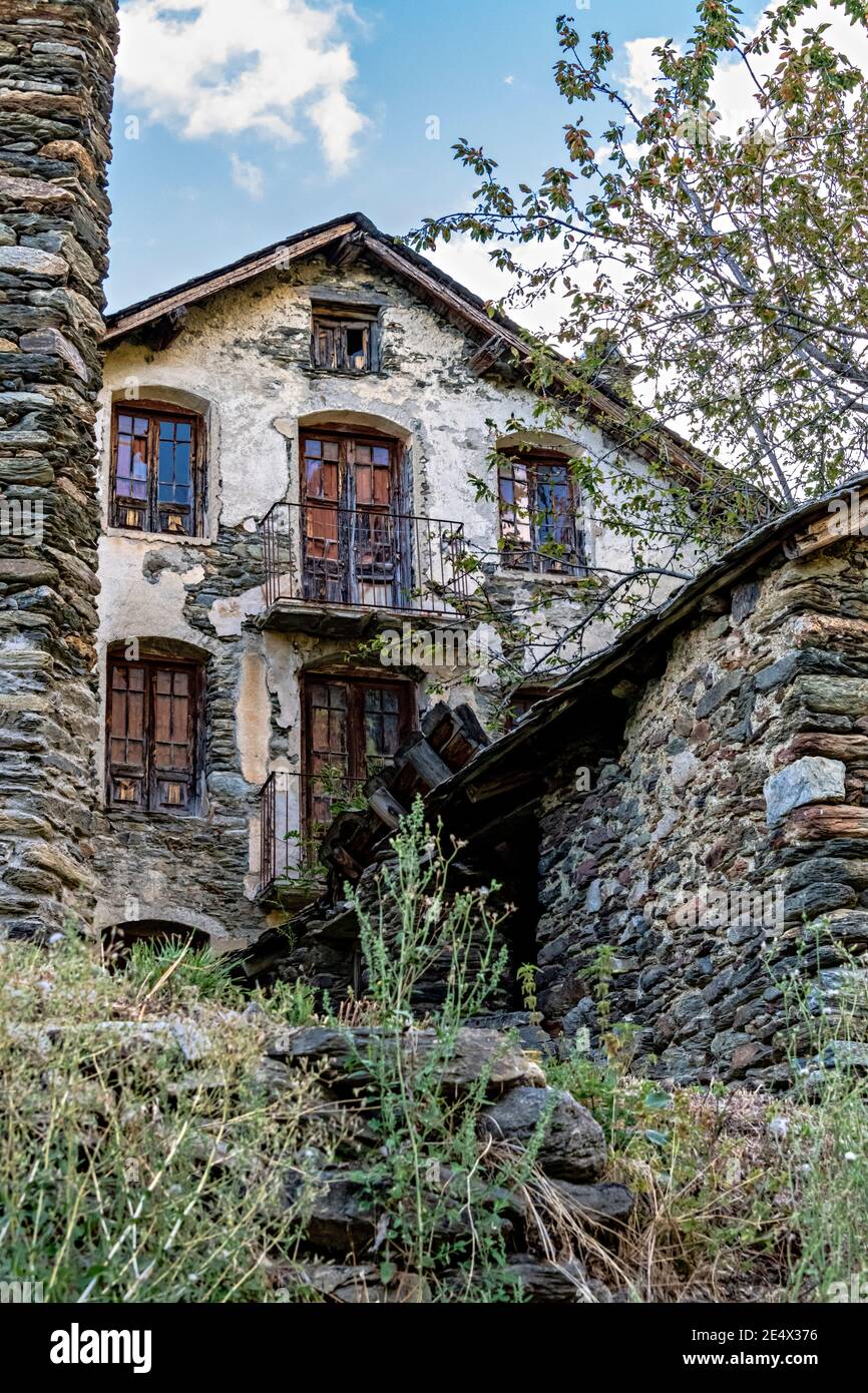 Berros Sobira, bewohntes Dorf in Pallars Sobira, katalanische Pyrenäen, Katalonien, Spanien. Stockfoto