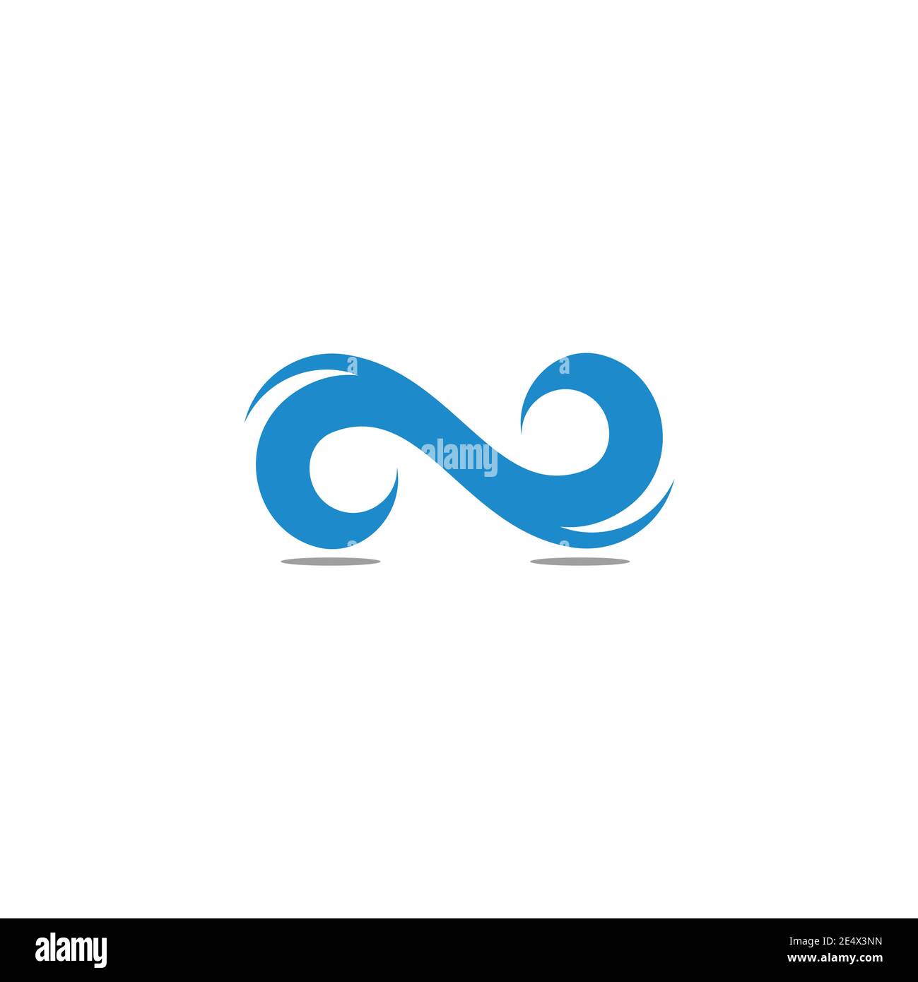 Einfache wellenförmige Form blau Wasser Bewegung Symbol Logo Vektor Stock Vektor