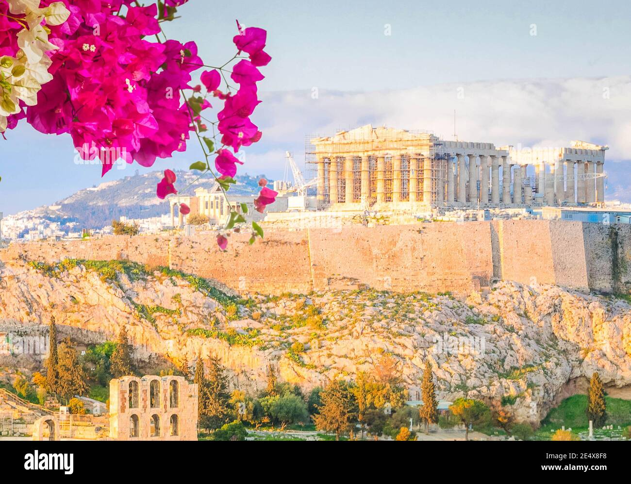 Berühmte Skyline von Athen, Griechenland Stockfoto