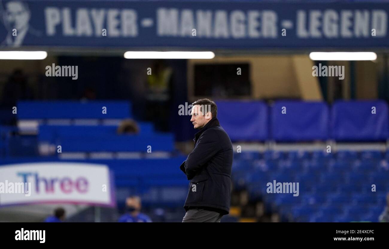 Aktenfoto vom 28-12-2020 des Chelsea-Managers Frank Lampard. Ausgabedatum: Montag, 25. Januar 2021. Stockfoto