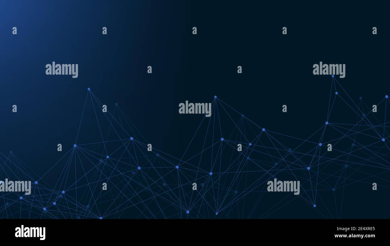 Abstrakte plexus Hintergrund mit Linien und Punkten. Plexus geometrischen Effekt. Digitale Daten Visualisierung. Futuristische Technologie Stil low-poly Stock Vektor