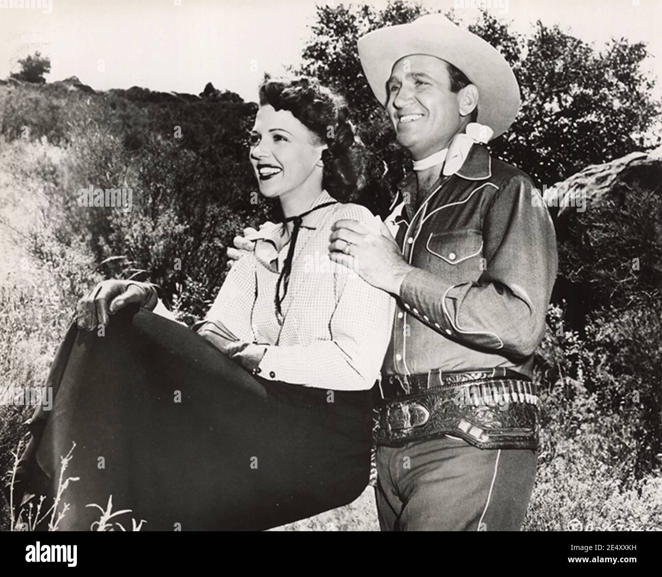 DIE PRALLE SONNE 1950 Columbia Pictures Film mit Gene Autry Und Lynne Roberts (Mary Hart) Stockfoto