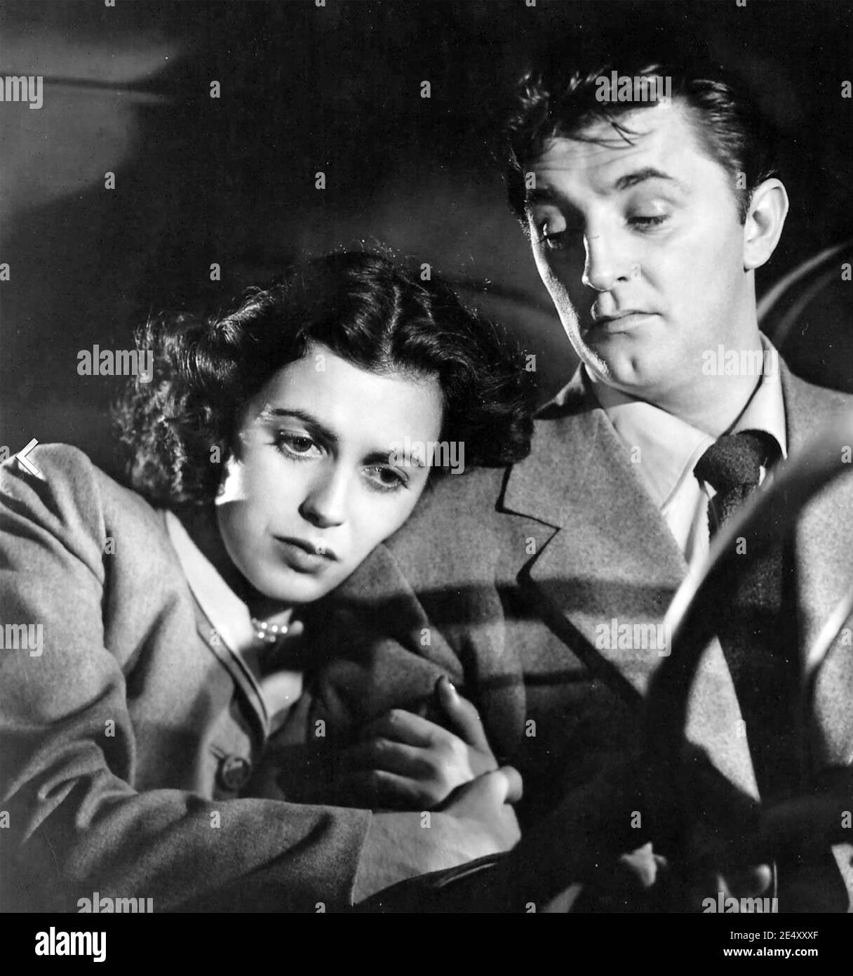 WO GEFAHR LEBT 1950 RKO Radio Pictures Film with Faith Domergue und Robert Mitchum Stockfoto