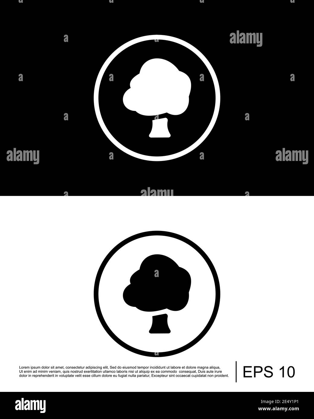 Wald, Natur, Eiche, Baum, Baum Zeichnung Symbol Stock Vektor