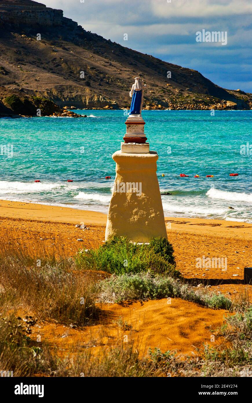 Kapelle an der Ramla Bucht auf den Inseln von Gozo Maltese Stockfoto