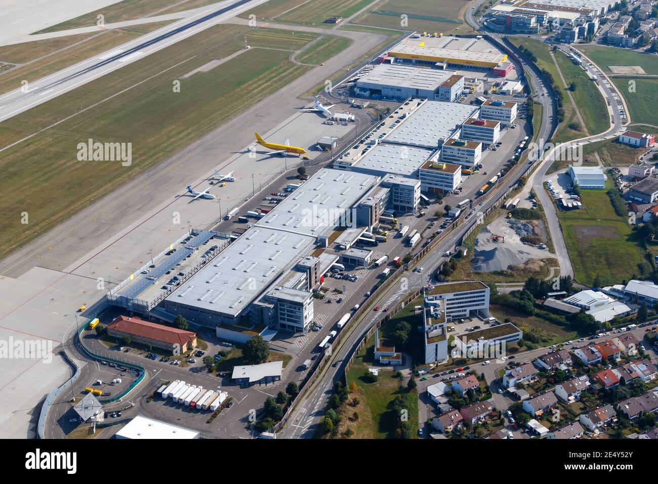 Stuttgart, Deutschland - 2. September 2016: Frachtbereich des Stuttgarter Flughafens (STR) in Deutschland. Stockfoto