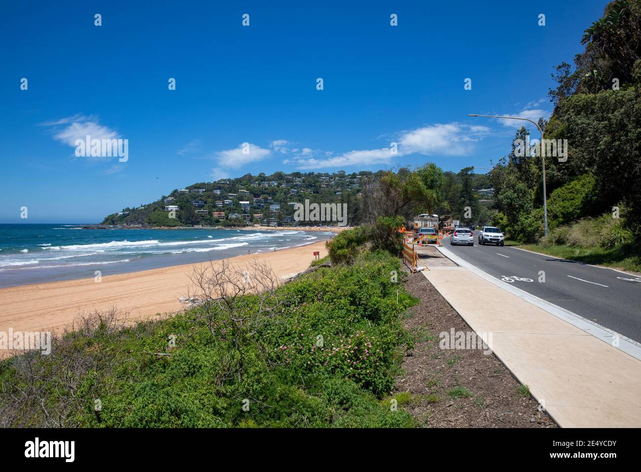 Palm Beach ein wohlhabender Vorort von Sydney an der Spitze der nördlichen Strände Halbinsel, Strand an einem sonnigen Sommertag, Sydney, NSW, Australien Stockfoto