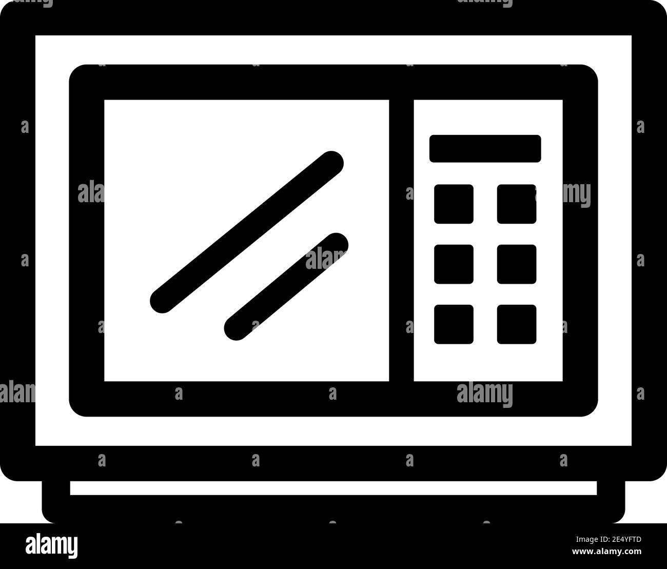 Symbol für Mikrowellen-Umrisse. Verschiedene elektrische Symbole. Anderes Symbol in dünnen Linien. Vektor-isolierte Illustration. Stock Vektor