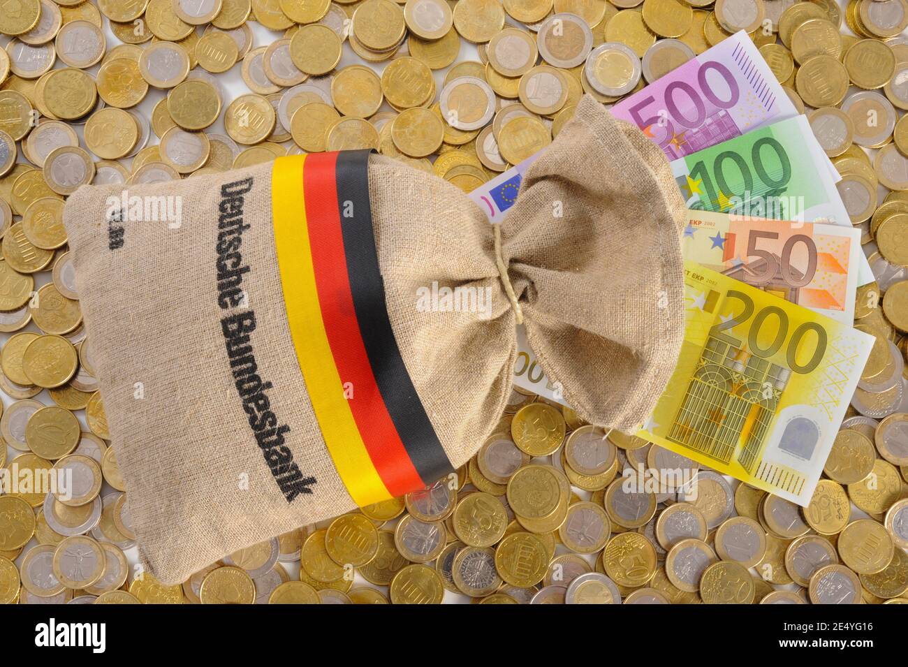 Geldbeutel der deutschen Bank Stockfoto