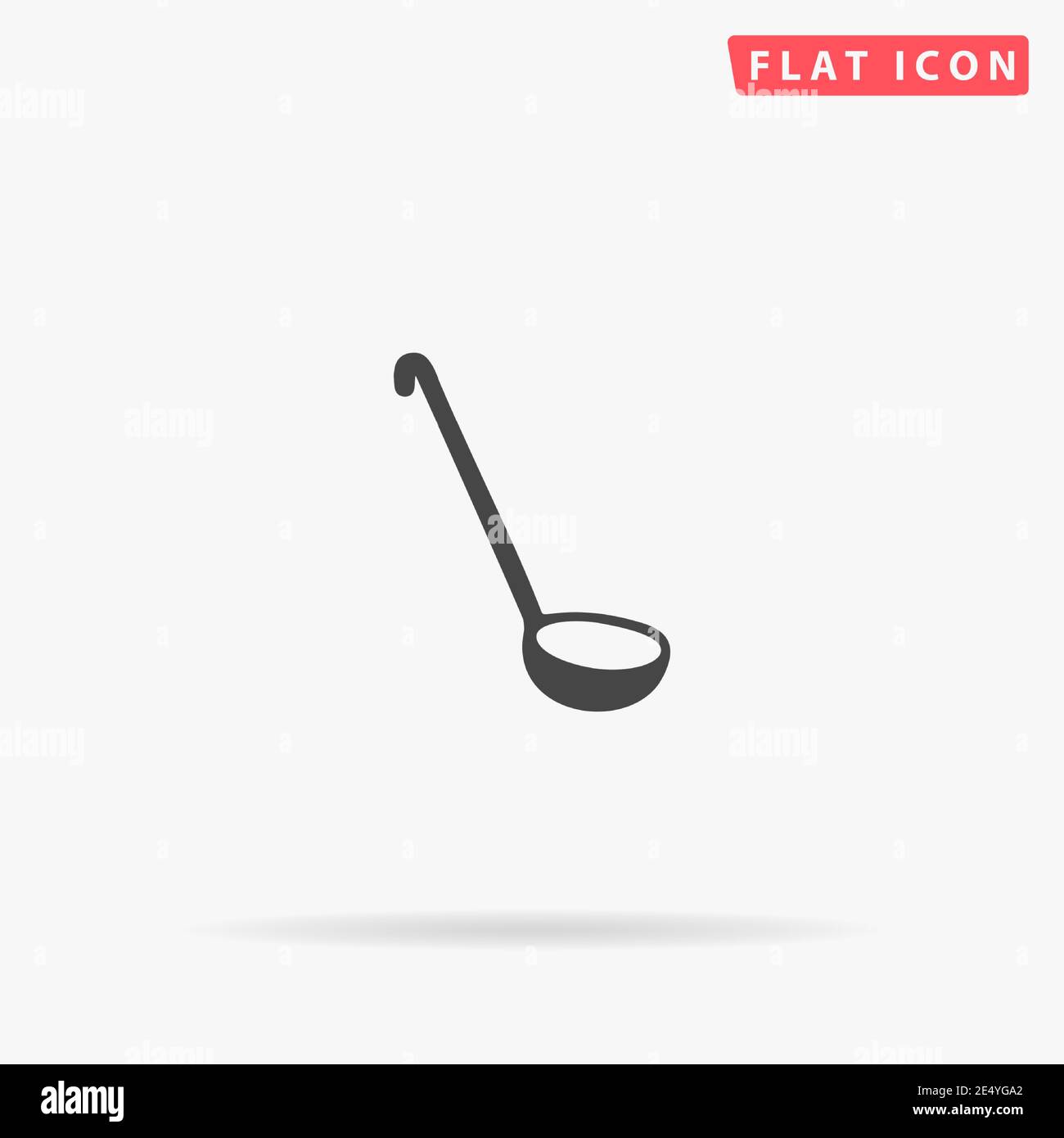 Flaches Vektorsymbol für Löffel. Handgezeichnete Design-Illustrationen. Stock Vektor