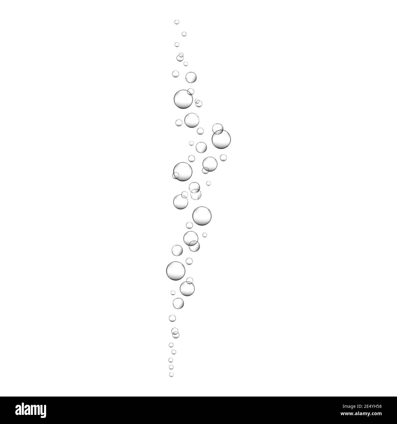 Realistische Unterwasserluftblasen. Kohlensäurehaltiges Getränk, Limonade, Bier, Champagner, Sekt. Sauerstoffblasen im Meer, Meer oder Aquarium. Vektorgrafik. Stock Vektor