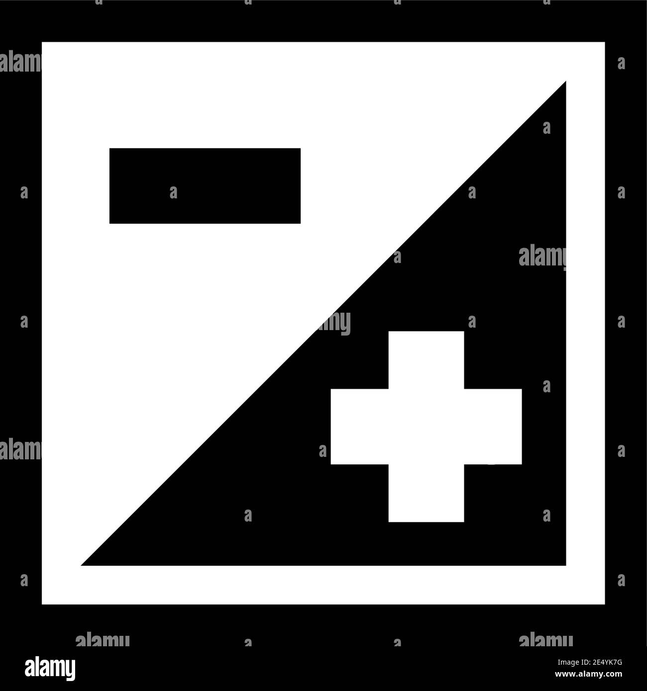 Helligkeit Plus Minus, Negativ Positiv. Abbildung des Symbols für ...