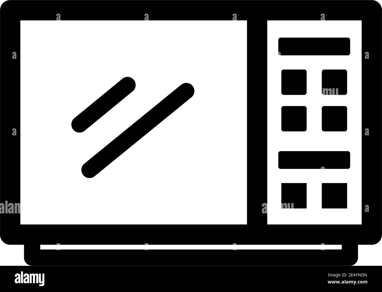 Symbol für Mikrowellen-Umrisse. Verschiedene elektrische Symbole. Anderes Symbol in dünnen Linien. Vektor-isolierte Illustration. Stock Vektor
