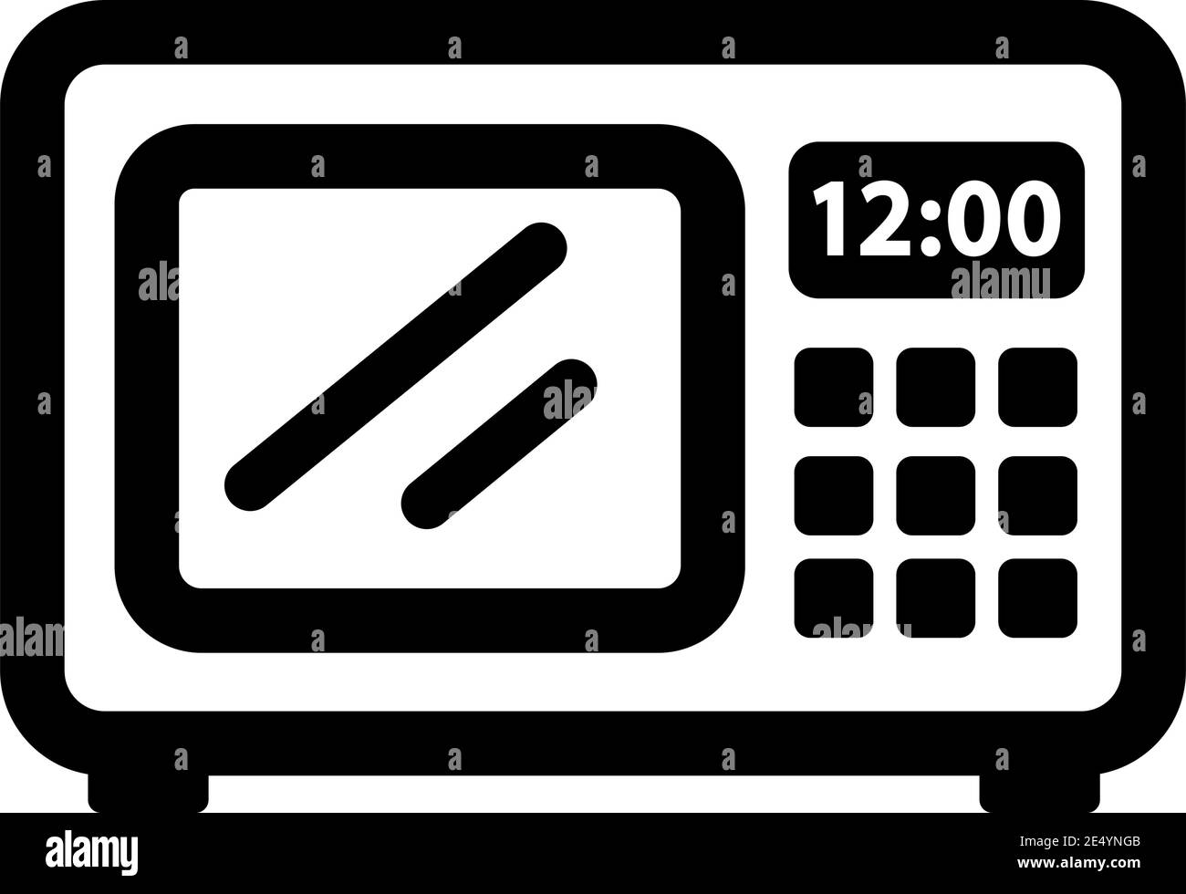 Symbol für Mikrowellen-Umrisse. Verschiedene elektrische Symbole. Anderes Symbol in dünnen Linien. Vektor-isolierte Illustration. Stock Vektor