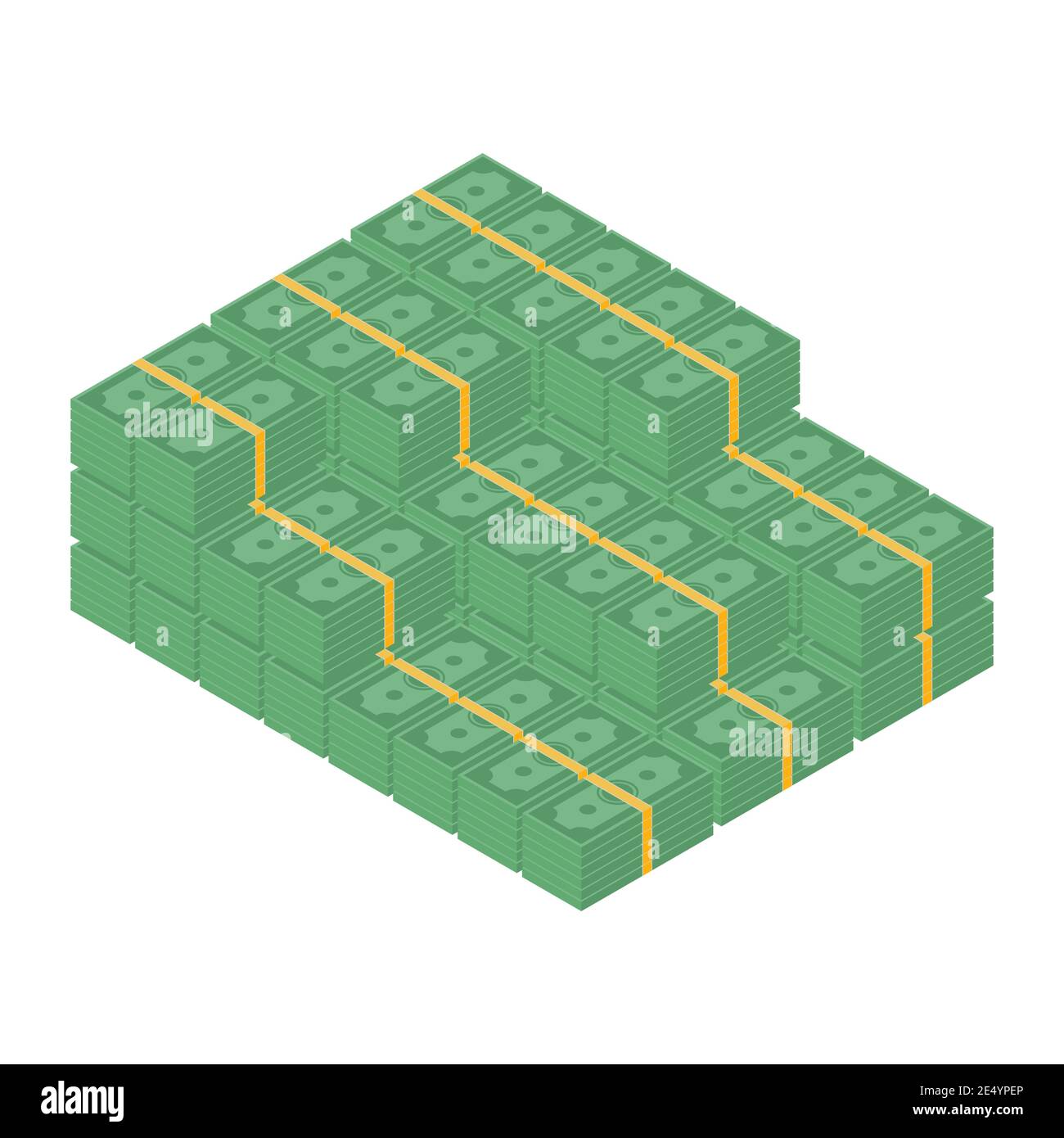 Big Money-Konzept. Großer Geldstapel. Hunderte von Dollar. Isometrie. Vektorgrafik Stock Vektor