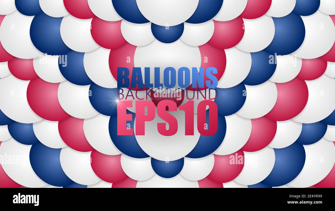 EPS10 Hintergrund. Grafischer Effekt basierend auf Ballons mit US-Flag-Farben. Ein einfach zu bedienendes Element. Perfekt für jeden Gebrauch, den Sie daraus machen möchten. Stock Vektor