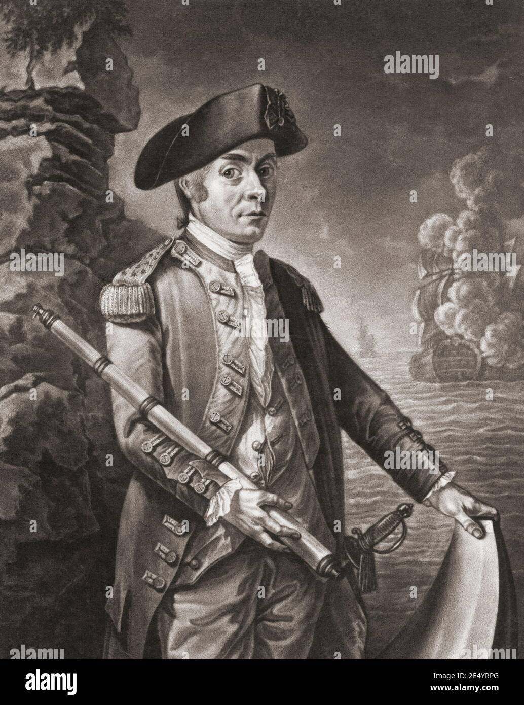 John Paul Jones, 1742 - 1792. In Schottland geborener Marineoffizier der amerikanischen Revolution und Gründer der US-Marine. Stockfoto