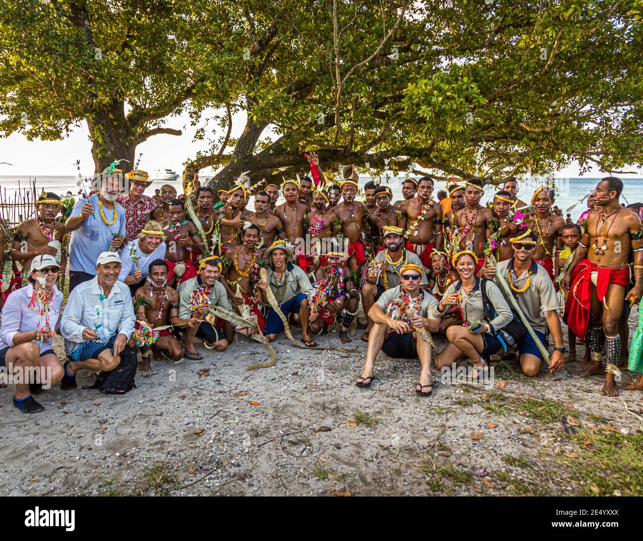 Cricket-Spiel Trobriand Islands Style in Kwebwaga, Papua-Neuguinea Stockfoto