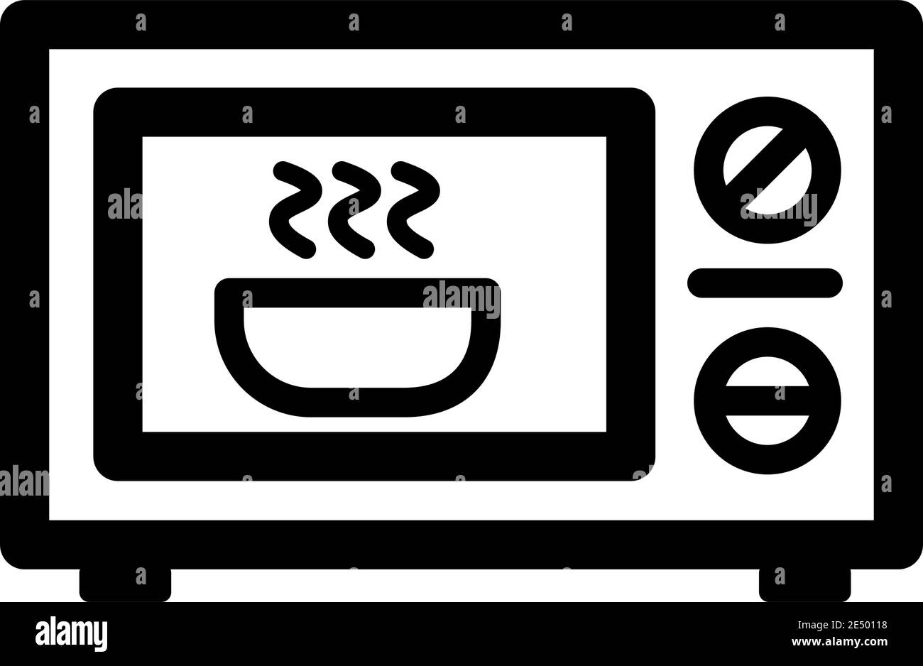 Symbol für Mikrowellen-Umrisse. Verschiedene elektrische Symbole. Anderes Symbol in dünnen Linien. Vektor-isolierte Illustration. Stock Vektor
