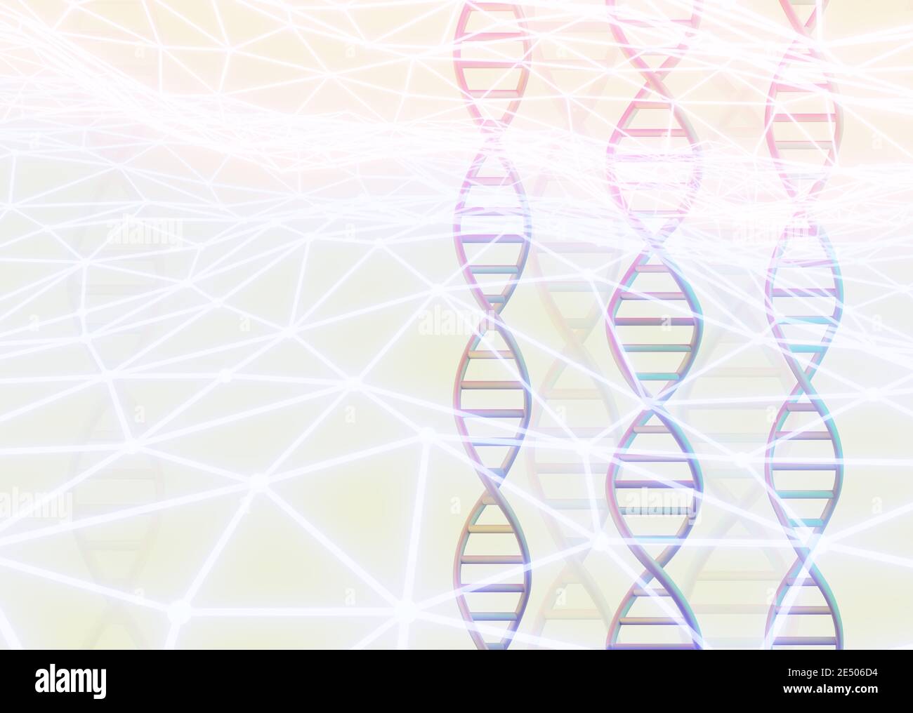 Eine abstrakte DNA Moleküle Strukturen, 3d Rendern Stockfoto