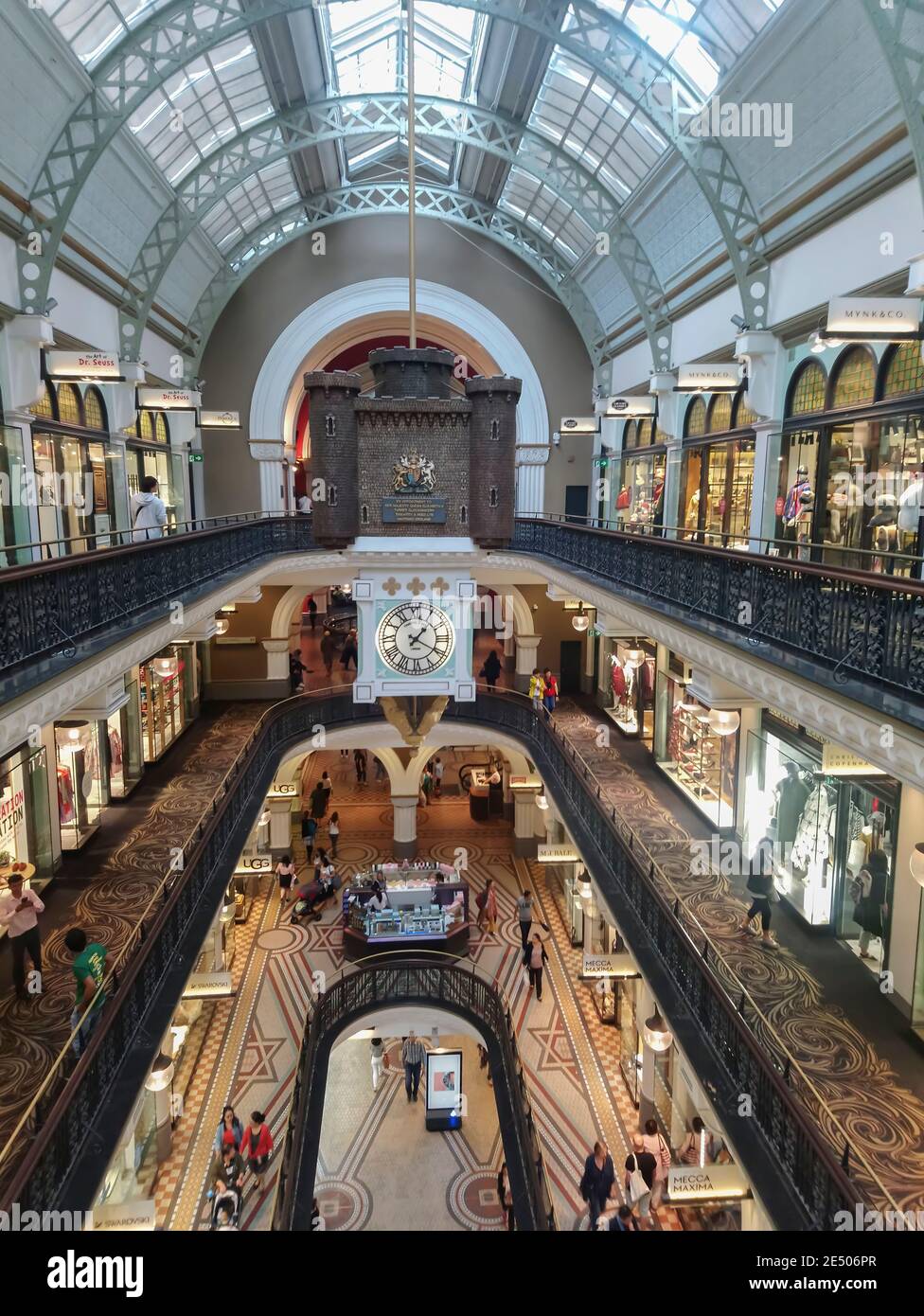 Sydney , Australien - 27. März 2019:das Queen Victoria Building, Innenansicht des Einkaufszentrums in der Innenstadt von Sydney, Australien. Stockfoto