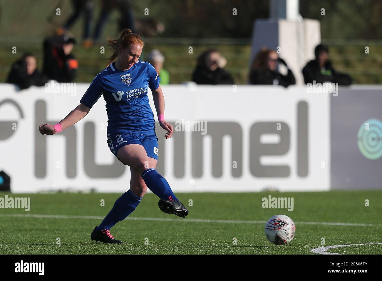 DURHAM, ENGLAND. 24. JANUAR Kathryn Hill of Durham Women während des FA Women's Championship Matches zwischen Durham Women und London Bees im Maiden Castle, Durham City am Sonntag, 24. Januar 2021. (Kredit: Mark Fletcher, Mi News) Kredit: MI Nachrichten & Sport /Alamy Live Nachrichten Stockfoto