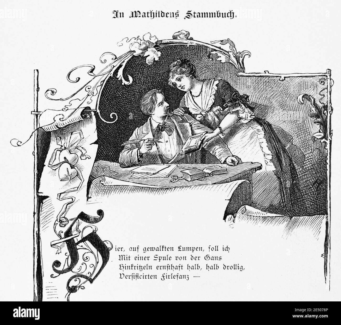 Heinrich Heine Gedicht Liebe Illustration´s Heines Gedicht 'in Mathilden´s Stammbuch' oder in Martha