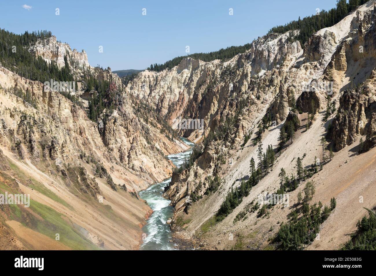 Brink of Lower Falls, Grand Canyon of the Yellowstone, Yellowstone National Park, Wyoming, USA Stockfoto